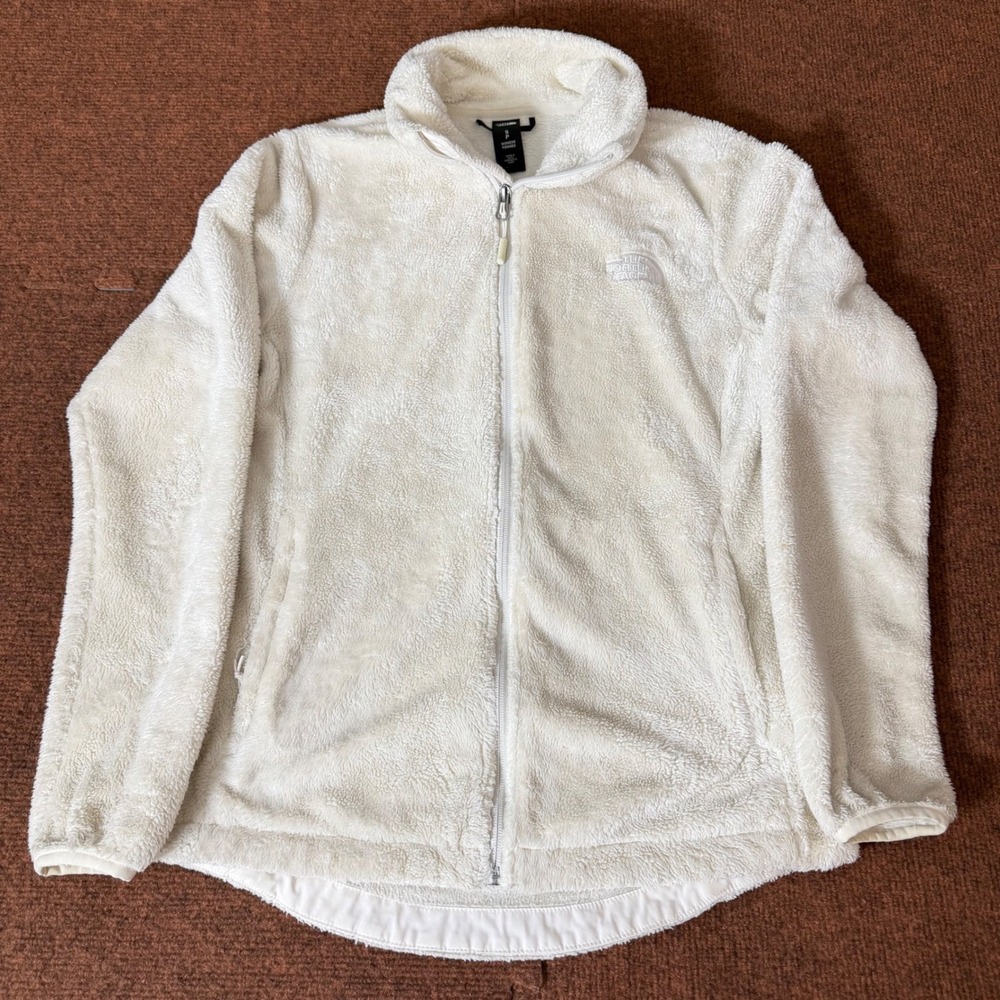 The North Face Osito Full Zip Fleece Jacket Womens Small Cream Off White Plush